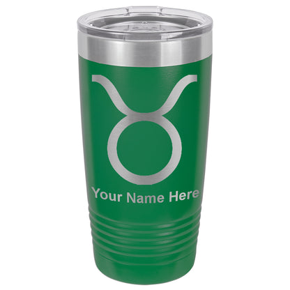20oz Vacuum Insulated Tumbler Mug, Zodiac Sign Taurus, Personalized Engraving Included