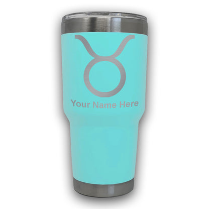 LaserGram 30oz Tumbler Mug, Zodiac Sign Taurus, Personalized Engraving Included