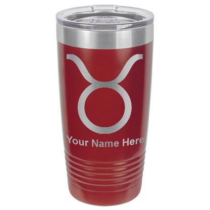 20oz Vacuum Insulated Tumbler Mug, Zodiac Sign Taurus, Personalized Engraving Included