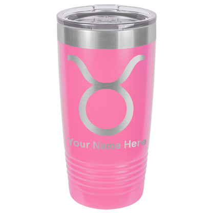 20oz Vacuum Insulated Tumbler Mug, Zodiac Sign Taurus, Personalized Engraving Included