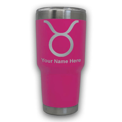 LaserGram 30oz Tumbler Mug, Zodiac Sign Taurus, Personalized Engraving Included