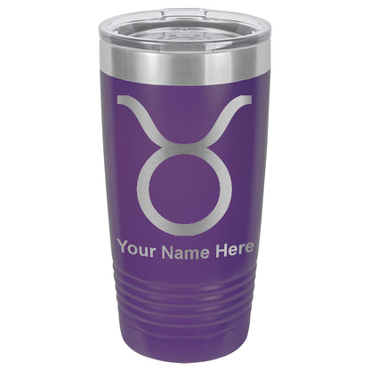 20oz Vacuum Insulated Tumbler Mug, Zodiac Sign Taurus, Personalized Engraving Included