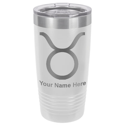 20oz Vacuum Insulated Tumbler Mug, Zodiac Sign Taurus, Personalized Engraving Included