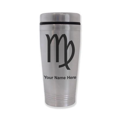 Commuter Travel Mug, Zodiac Sign Virgo, Personalized Engraving Included