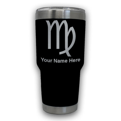 LaserGram 30oz Tumbler Mug, Zodiac Sign Virgo, Personalized Engraving Included