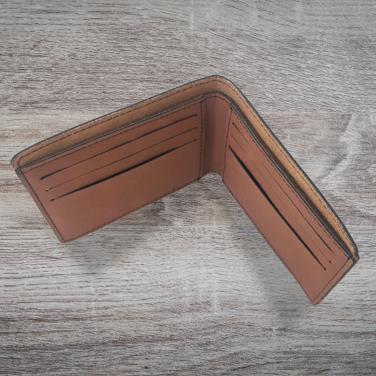 Faux Leather Bi-Fold Wallet, Tyrannosaurus Rex Dinosaur, Personalized Engraving Included