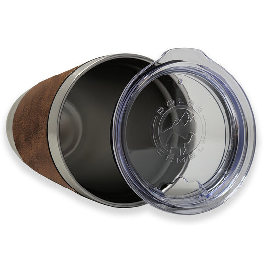 20oz Faux Leather Tumbler Mug, High Wing Airplane, Personalized Engraving Included - LaserGram Custom Engraved Gifts