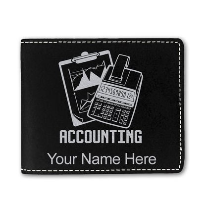 Faux Leather Bi-Fold Wallet, Accounting, Personalized Engraving Included - LaserGram Custom Engraved Gifts